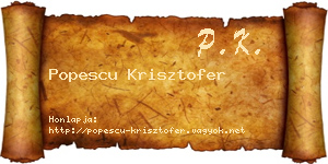 Popescu Krisztofer névjegykártya